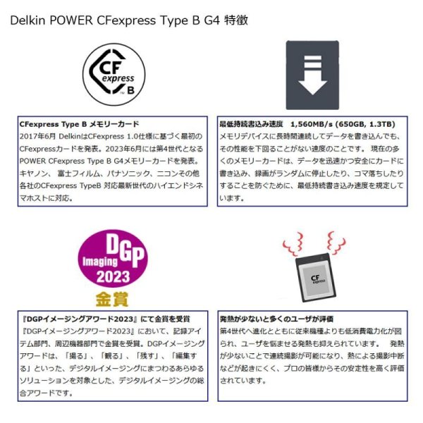 画像3: Delkin 325GB POWER CFexpress Type B G4 メモリーカード